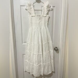Hill House The Ellie Nap Dress White Eyelet dress Size-S